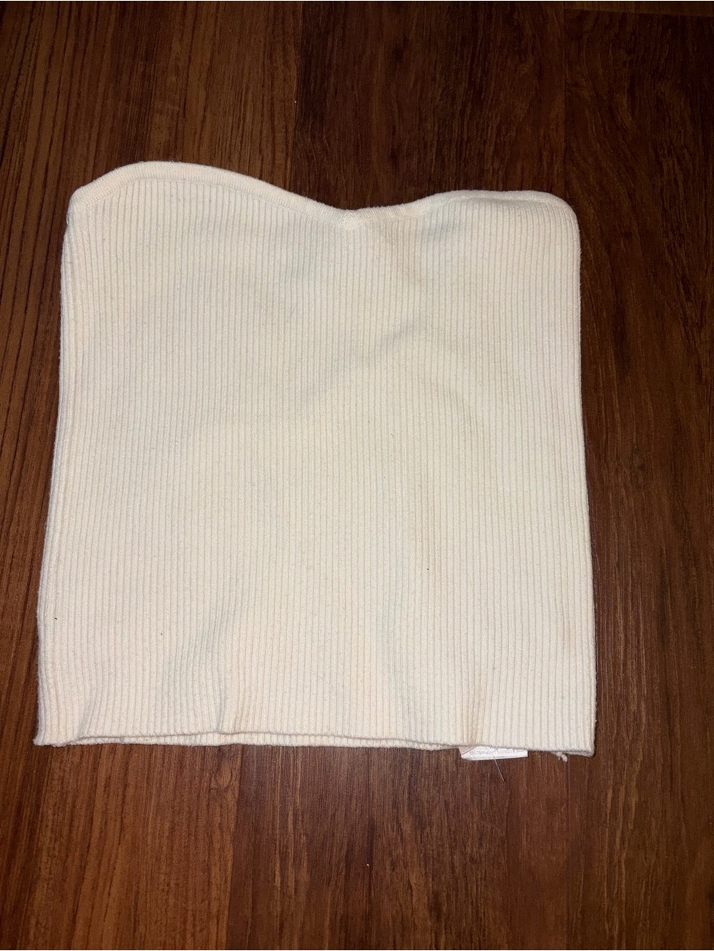 Edikted Cream Ribbed Strapless Tube Top